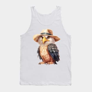 Bald Eagle in Straw Hat Tank Top